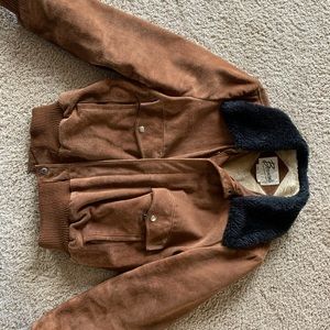 Men’s winter brown suede jacket